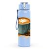 1PC Latte Coffee Cup Print 750ml Color Plastic Sports Water Bottle Leakproof Flip Straw Lid Suitable for Sports Office Home Use