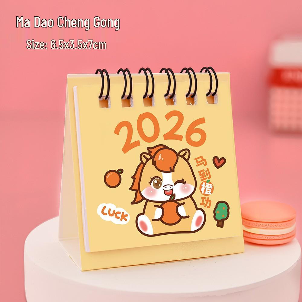 2026 Inspirational Words Mini Desk Planner Calendar - Creative Portable Desktop Ornament