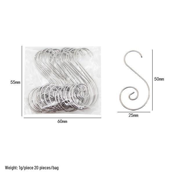 Metalowe haczyki S z drutu na ozdoby świąteczne, biżuterię i skarpety bożonarodzeniowe