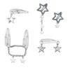 10Pcs/5Pcs Star Pendant Hair Clips Unique Pentagrams Barrettes for Women Hair Accessories Metal Chain Gothic Hair Pins