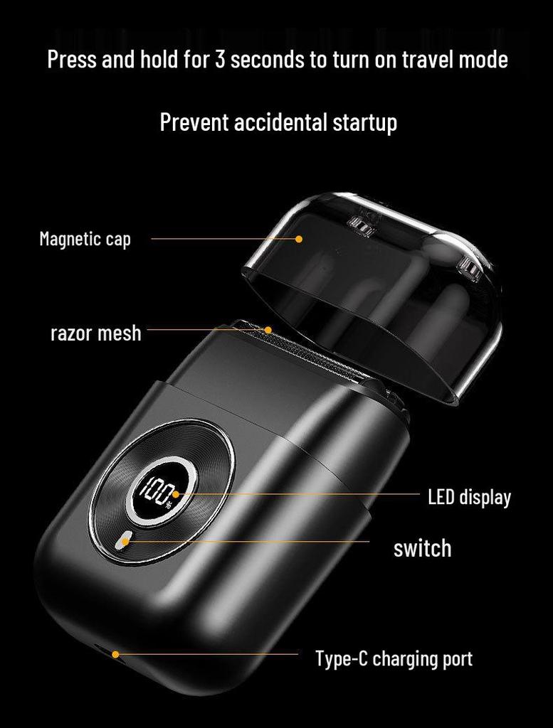 Portable Dual-Use Electric Shaver: Waterproof, Full-Body, Wet/Dry, Magnetic Travel Razor