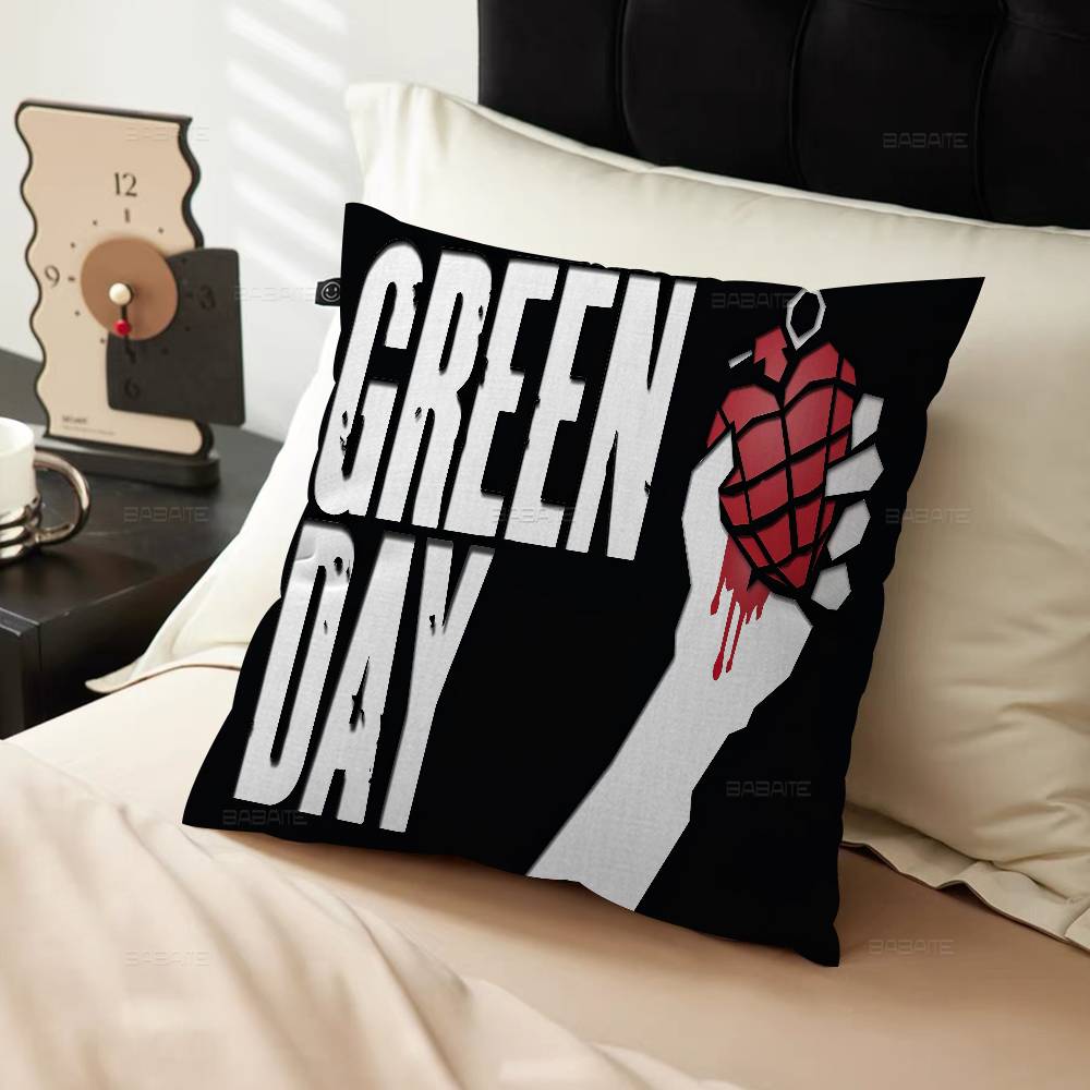 G-Green D-Day Band Pillow Gift Home Office Decoration Bedroom Sofa Car Cushion Cover Case 45X45