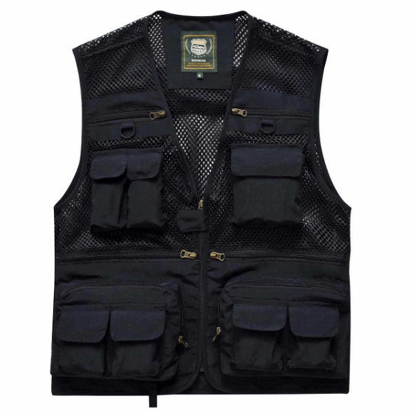 

Manatsulife Mesh Vest for and Outdoor 7868 Men s Photography, Fishing, Work, Activities, Multi-Pocket, Breathable, Multifunctional, (M, Black)