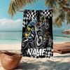 Serviette de plage ultra-douce personnalisée avec thème motos tout-terrain, Idéale pour la piscine - Camping, Plongée - Essentiel de voyage parfait, Serviette de plage vibrante.