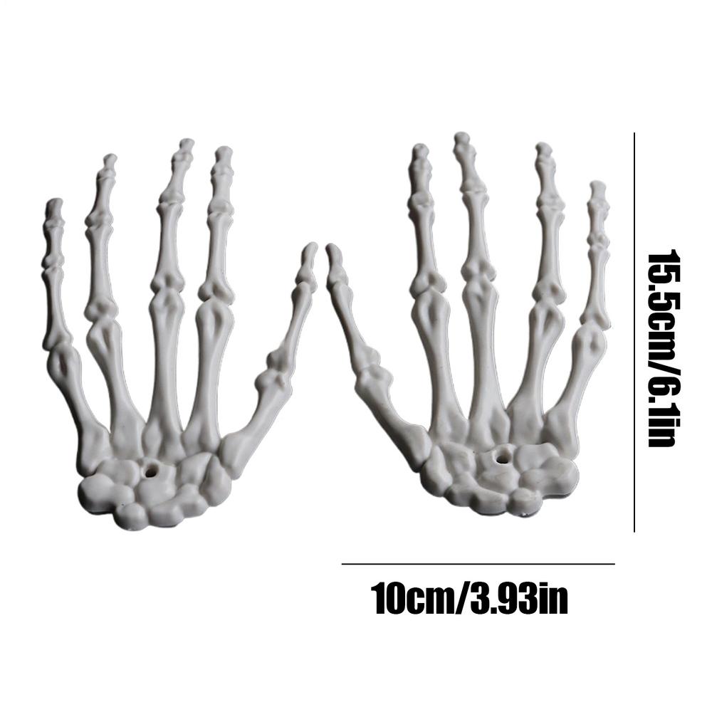 1 Pairs Halloween Decoration Props Halloween Decoration Realistic Life Size Skeleton Hands Plastic Human Hand Bone Plastic Hands