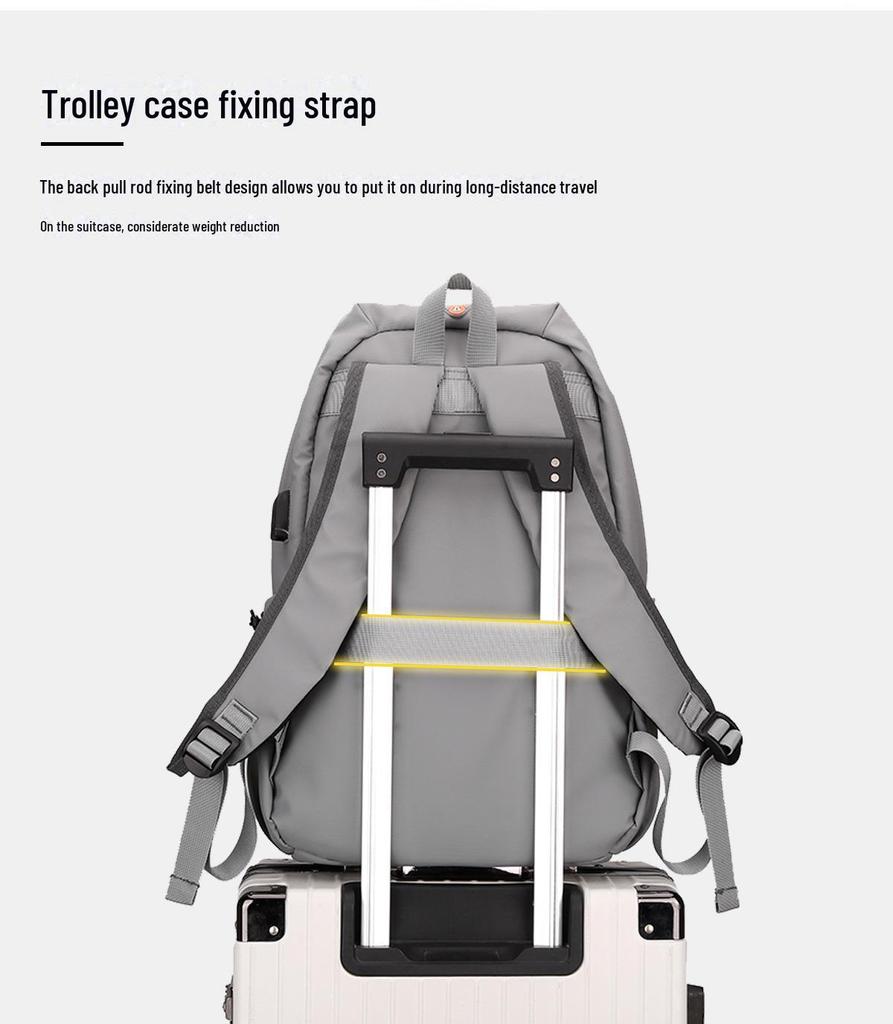 Cross-Border Casual Fashion USB Charging Backpack | High-End Trendy Commuter Bag with Custom Printing