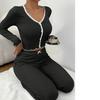 Autumn Winter Homewear Pajamas Set for Women Long Sleeves Shirt Trousers 2 Pieces Sexy Lace Pijamas Sleepwear Loungewear
