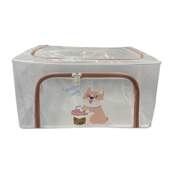 

Большая коробка для хранения с ручкой, прозрачный дизайн, застежка-молния, многофункциональная сумка для хранения домашних одеял, органайзер для одежды L