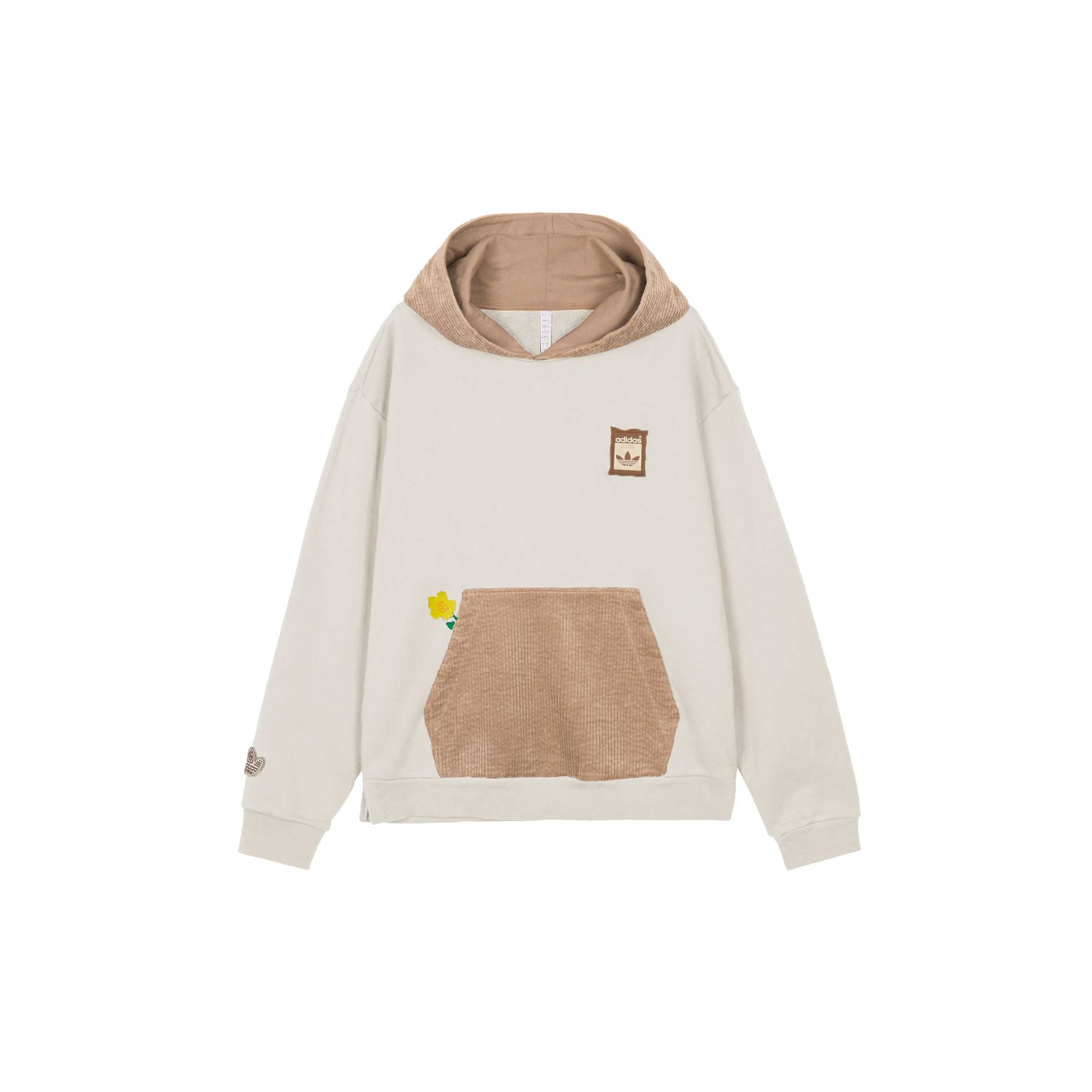

Adidas Originals Logo Embroidered Hoodie Unisex Cream HY4186 XXXS