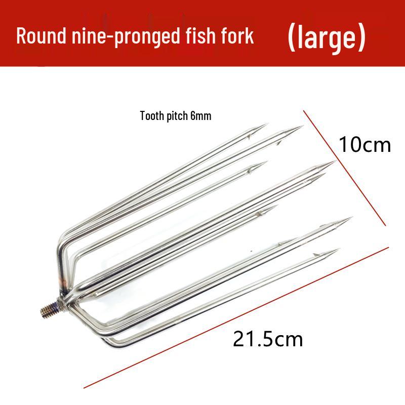Stainless Steel Multi-functional Barbed Fish Spear Head - Handmade Flat Fork Lantern Design