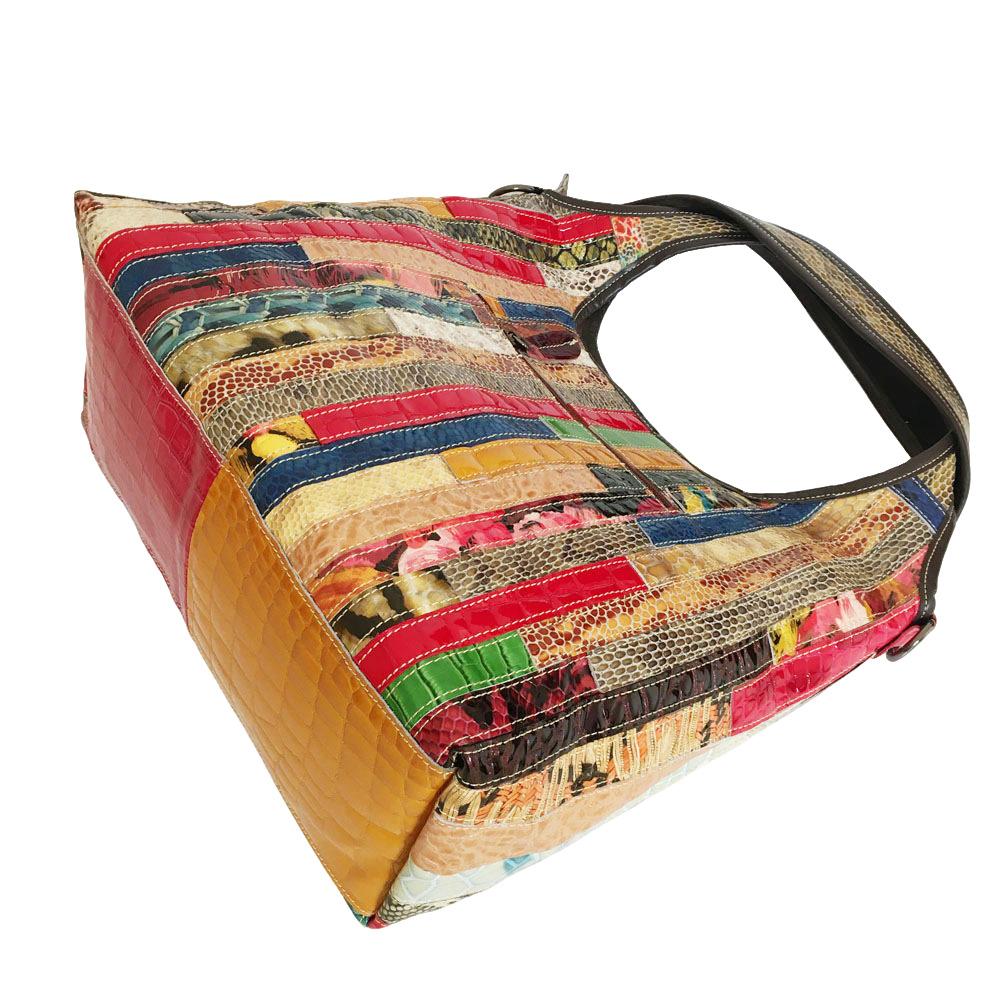 Damentasche Leder Schultertasche Messenger Bag Farbstreifen Farblich passende Retro Leder Damentasche Umhängetasche