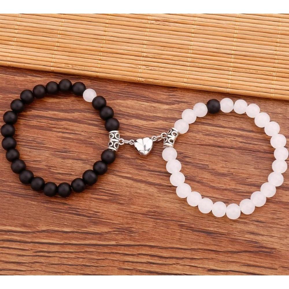 Heart-to-heart Attraction Couple Bracelet Female, Niche Design Sense Magnet Trend Bracelet Set Jewelry Trend