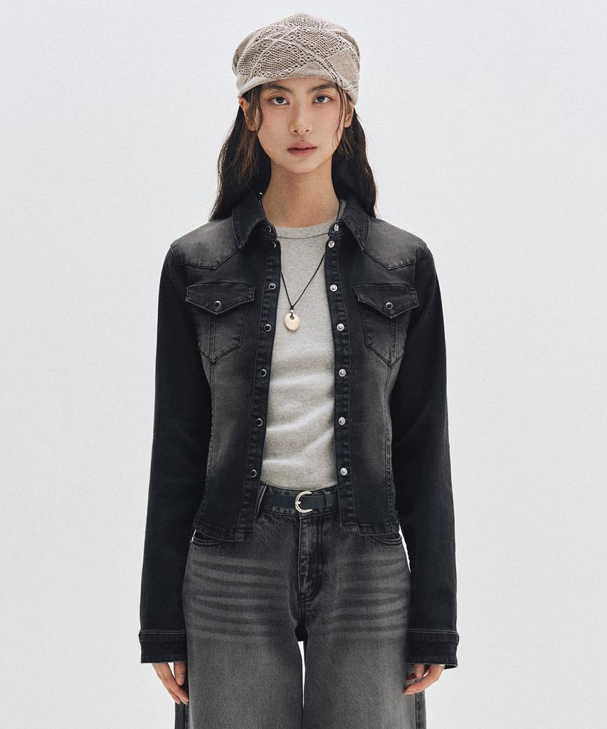 Deketeuumeon Western Slim Denim Shirts Dcwsh003Black