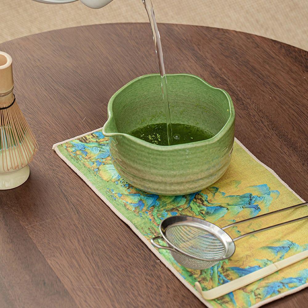 4PCS New Bamboo Ceramic Japanese Matcha Tea Set Food Grade Safe Matcha Whisk Reusable Matcha Stirring Brush
