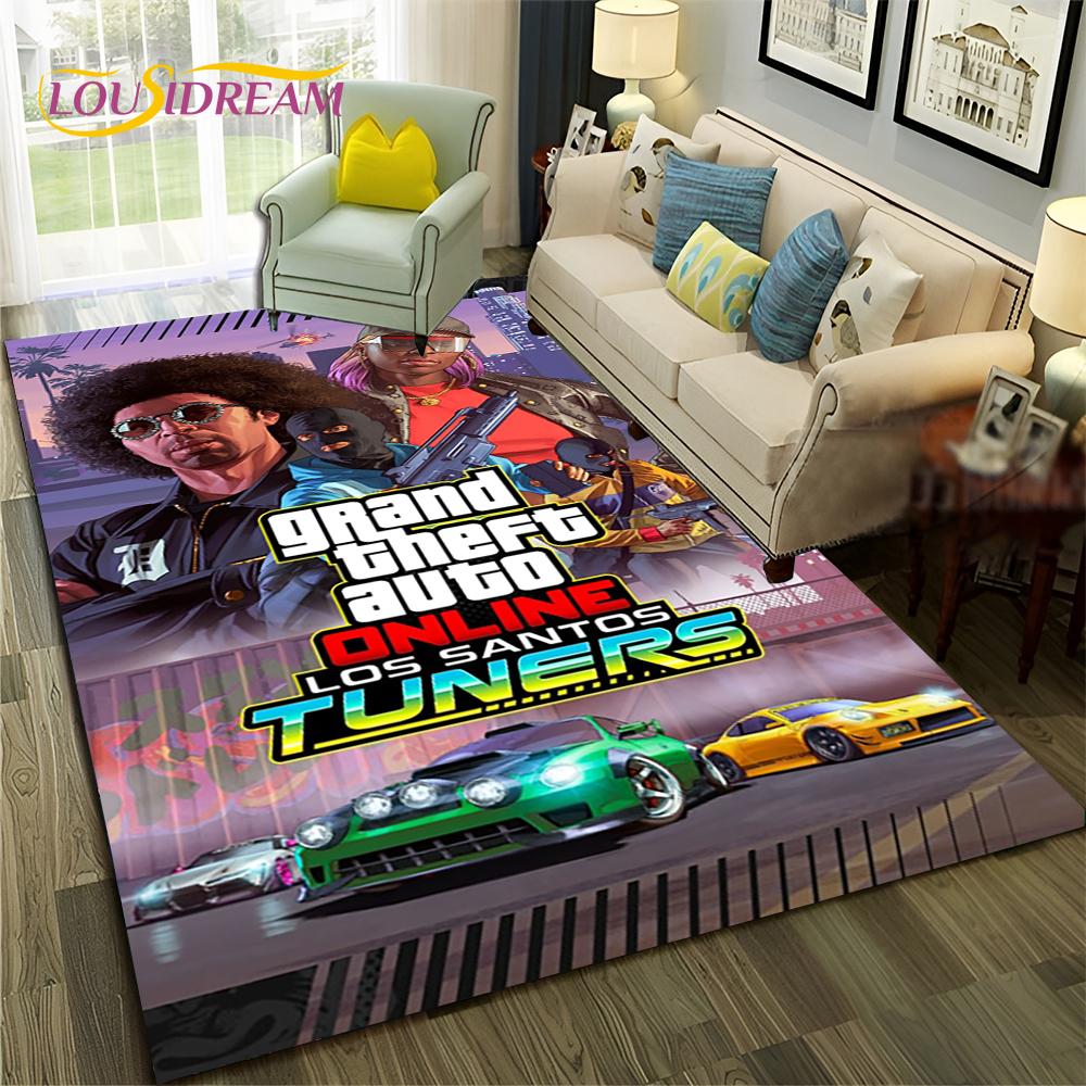 

GTA 3D Игры Grand Theft Auto Ковер для геймера для дома, гостиной, спальни, дивана, придверный коврик, декор, детский ковер, нескользящий коврик для пола 40x60cm