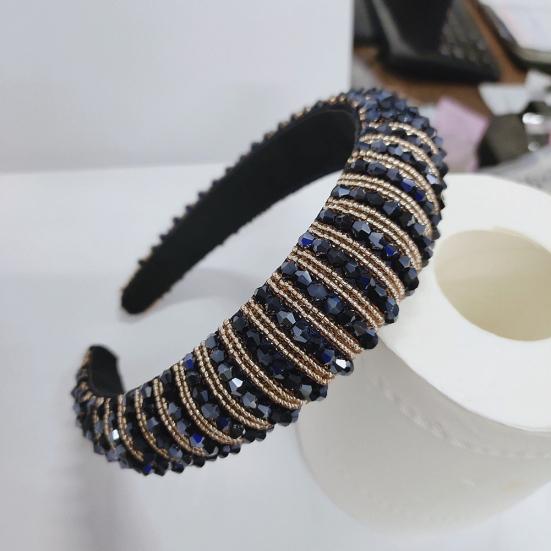Handmade Braided Elegant Girls Hair Hoop Full Faux Crystal Beads Decor Luxury Hairband Hair Accessories