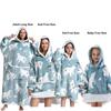Oversized Wearale Blanket Hoodie Flannel Sherpa Fleece Warm Soft Winter Hoodie Sweatshirt for Kids Adults Snuggle