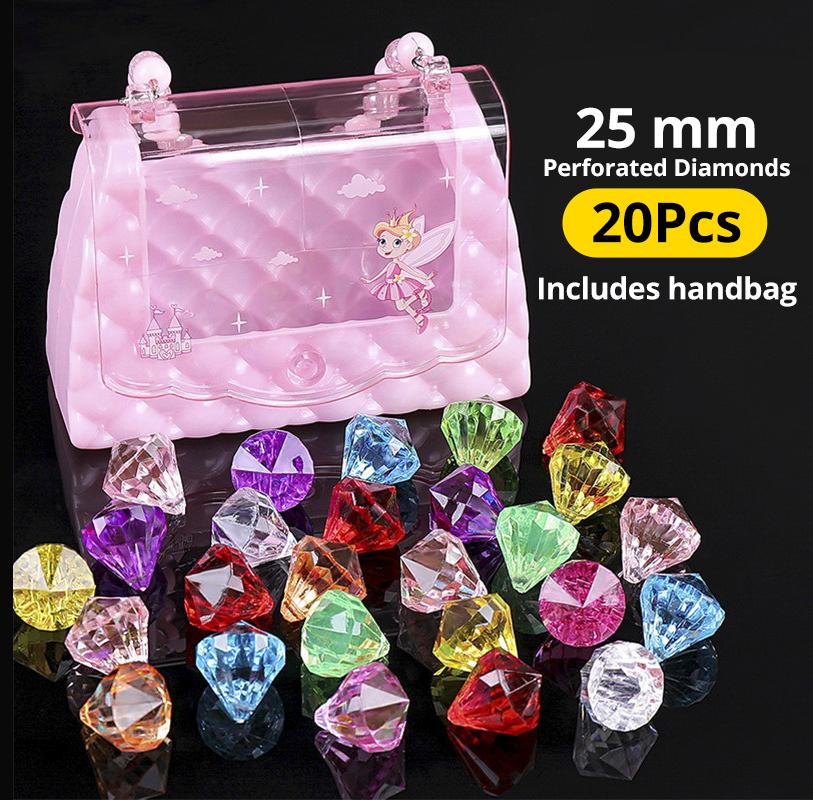 

Ovly Kids Діамантові Самоцвіти Іграшка Замок Принцеси Скринька Скарбів Барвистий Акриловий Кристал для Дівчаток Різдвяний Подарунок Іграшки Краса та Мода