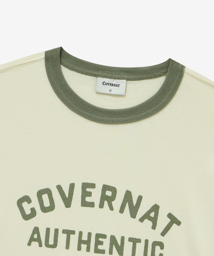 COVERNAT Baseball Two-Tone Long Sleeve Cream