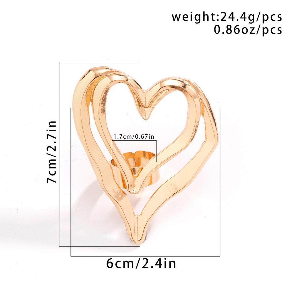 Anello Grande Amore in Metallo Esagerato Dolce e Cool, Anello a Croce con Modello Personalizzato alla Moda