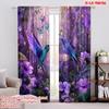 2pcs,2D Plane Printing Popular Curtains FairyFlight Polyester Easy Install (without Rod) Festive for Kitchen, Bedroom & Living