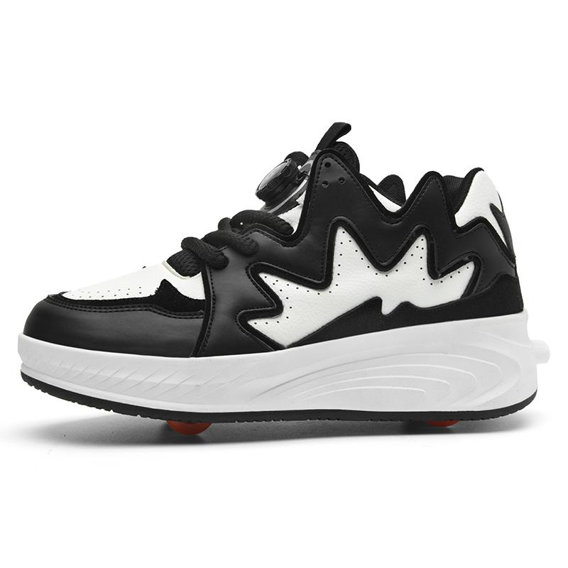

Children Rollerblade Fashionable Unisex Universal Four-Wheel Toy Shoes Teenagers New Daily Dual-Use Detachable Board Shoes EU38 чорний
