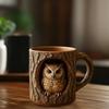 Funny Raccoon Mug Bark Textured Mug Resin Animal Inspired Coffee Cup Handmade Bar Beer Mug Gift for Nature Lovers