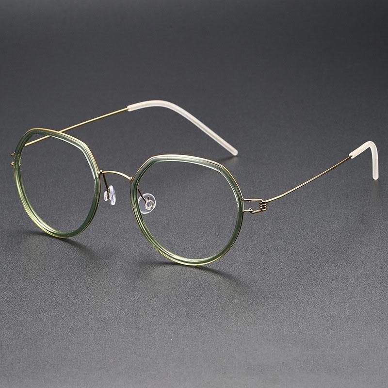 New Pure Titanium Screwless Small Face Elliptical Frame Glasses Retro Fashion Glasses Frame