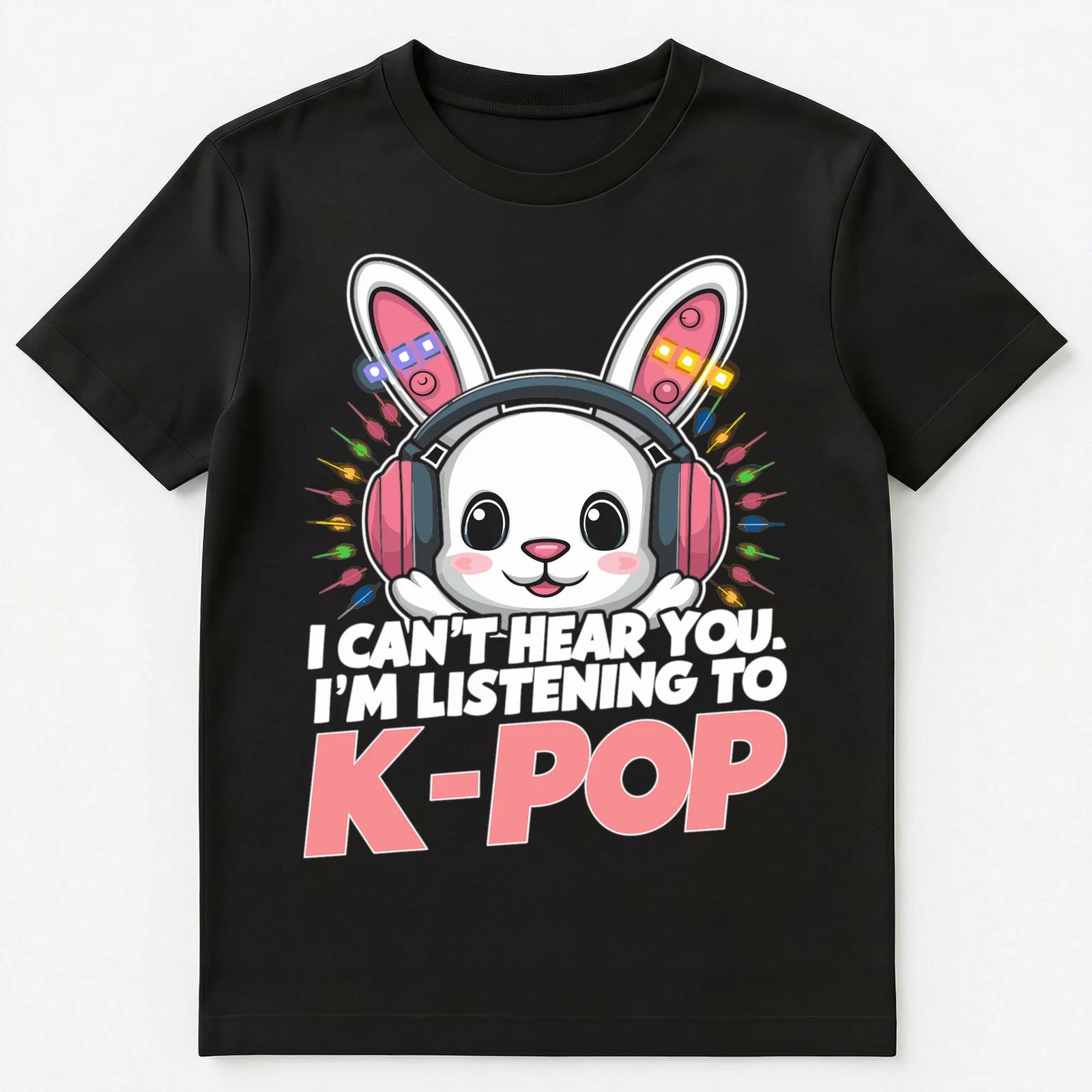 

Cute Bunny Rabbit Listening To K Pop Music Unisex T-Shirt 3XL