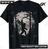 Rock On Bigfoot Sasquatch Loves Rock and Roll Mountain Trees Unisex Summer Streetwear Tops Vintage T Shirt Unisex Clothes Hombre
