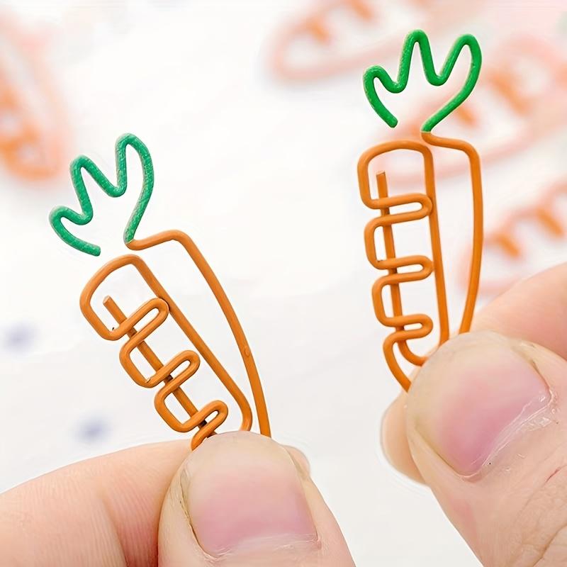 10/20pcs Cute carrot-shaped paper clips - Pastel orange & green, for office Decorations,Party Favors, Bulletin Boards