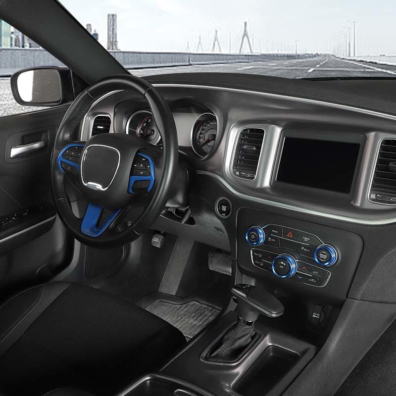 Steering Wheel Decoration shift Paddles air Conditioning Audio Switch Decorative Ring Fit For Dodge Charger For Dodge Challenger Charger