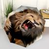 1pc Lion Roar Automatic Folding Umbrella - Compact Travel Umbrella with Auto Open/Close 8-Rib Heavy-Duty Shaft for Women/Men -l047