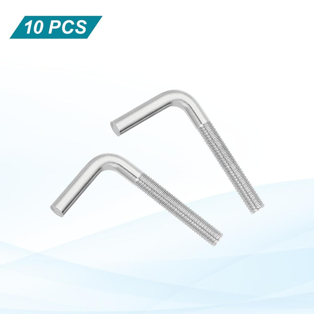 uxcell 10 piezas Pernos de Anclaje de Ángulo Recto de 9 Grados M8 x 60 mm Acero Inoxidable 304