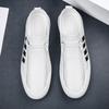 New High End Men Genuine Leather Casual Shoes Fashion Concise Cool Zipper Loafers Man Flat Leather Driving Shoes Male Moccasins