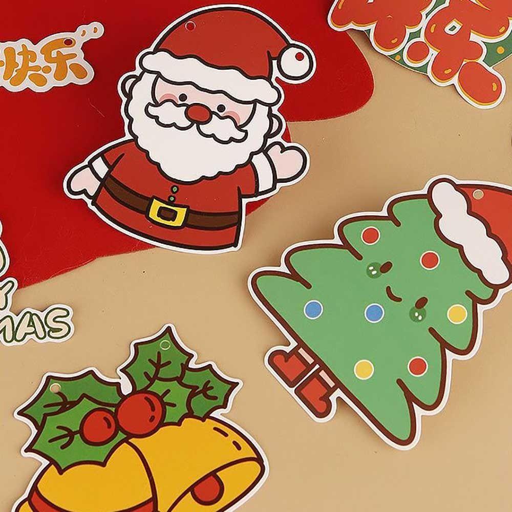 Paper Christmas Banner Pull Flag Design Christmas Theme Garland Christmas Ornaments Wall Hanging Xmas Tree Decor Festive Season