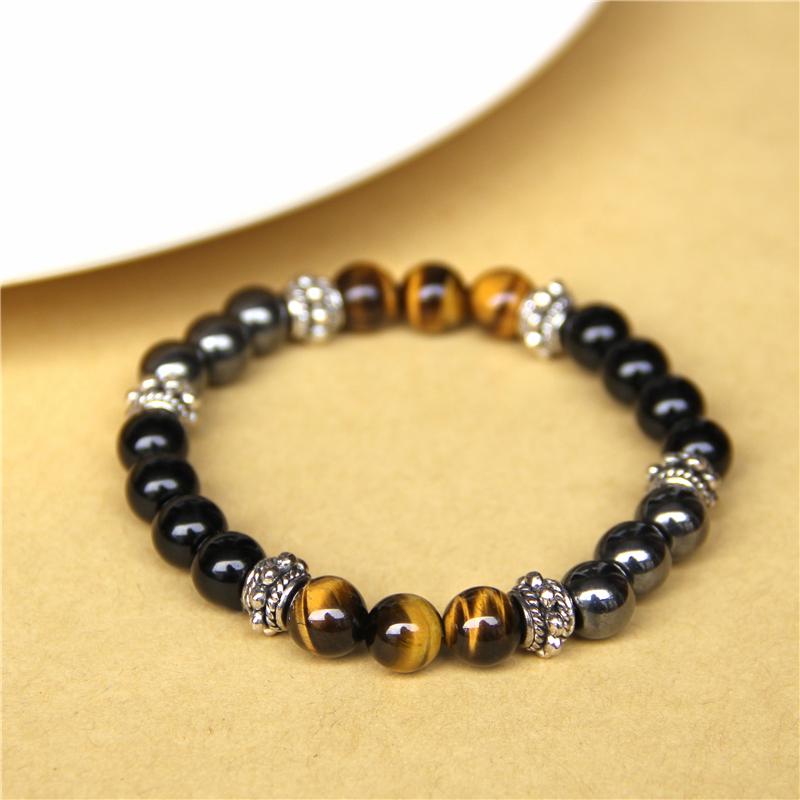 Natural Stone Tiger Eye Beads Bracelet Handmade Casual Jewelry for Men Women Fashion Adjustable Bracelet Hommes Bijoux Gift