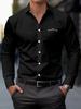 Chemise Imprimée Élégante pour Homme, Chemise Décontractée Respirante à Manches Longues Boutonnée pour le Printemps et l'Automne