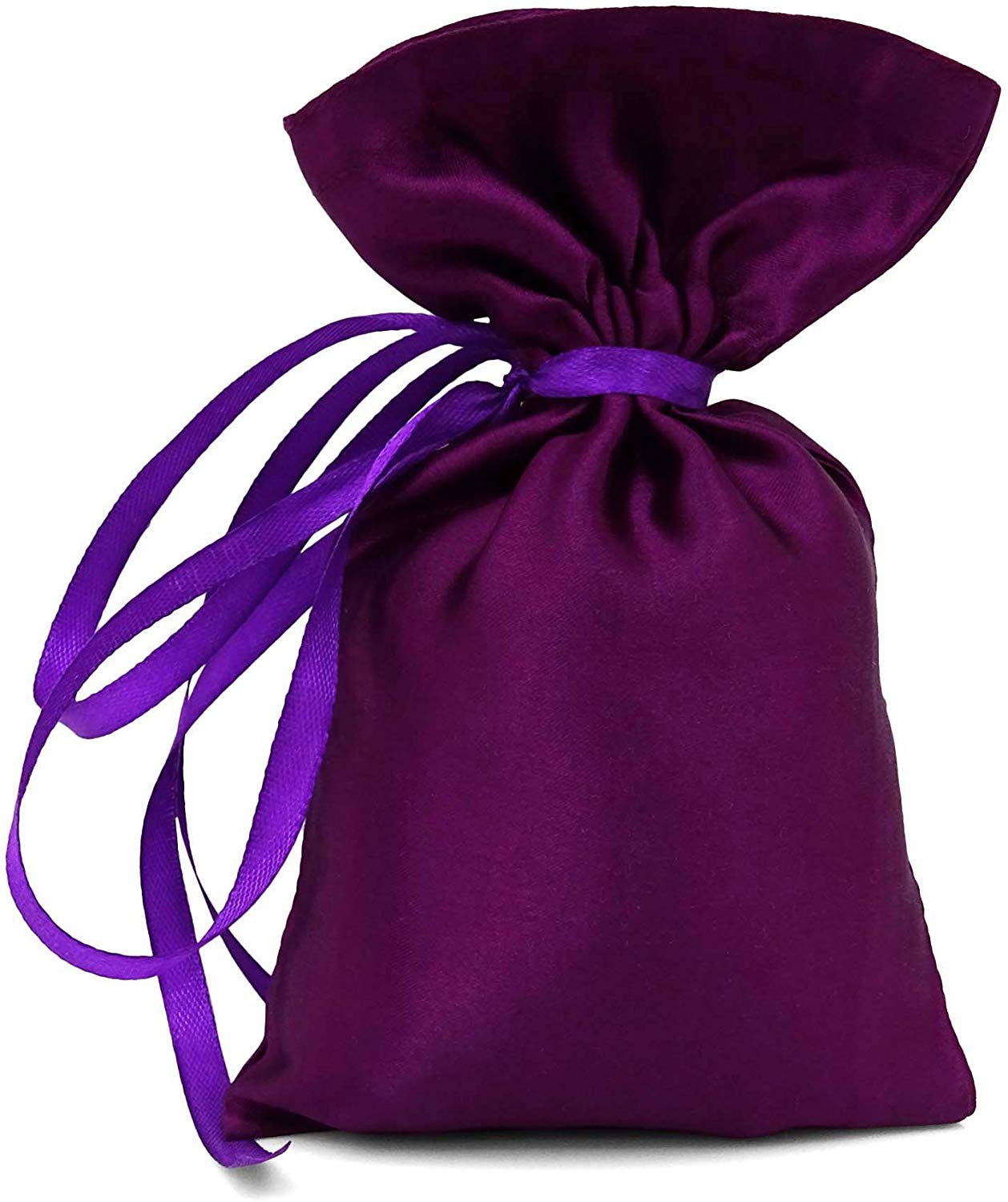 

50 Атласних мішечків на шнурку для подарунків Маленький мішечок для весільних сувенірів - 3 x 5,5 дюймів Мішечки для подяки на дитячий душ - Дитина 4 x 6.5 Inches фіолетовий
