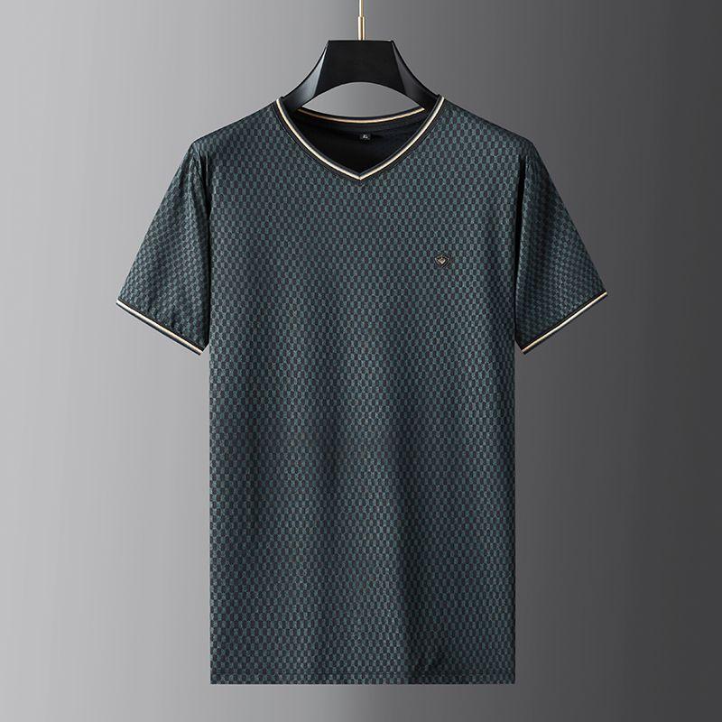 

Large Size V-neck Short-Sleeved T-shirts Exported to Europe and America Dark green 6XL [110.00 kg-120.00 kg]]