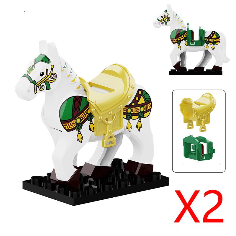 Military Building Blocks Medieval Solider Knights Equipments Mount War-Horse Wolf Flag Vests Shields Fiery Dragon Mini Blocks