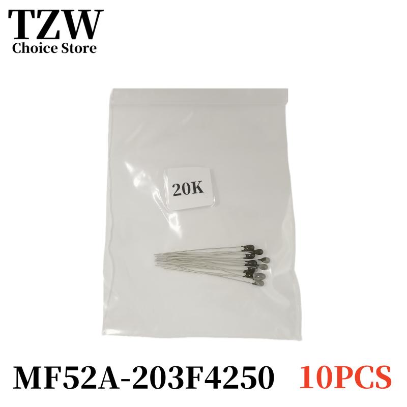 TZW 10PCS NTC Thermistor Thermal Resistor MF52 NTC-MF52AT 1K 2K 3K 4.7K 5K 6.8K 10K 15K 20K 30K 50K 100K B4250 1%