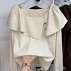 Han Style Ruffled Long Sleeve Shirt With 3d Pattern For Spring Fashion Ladies