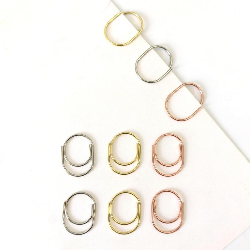 24Pcs Decorative Paper Clip Small Paperclips Metal File Clamp Book Marker Clips for Document Picture Photo Organization