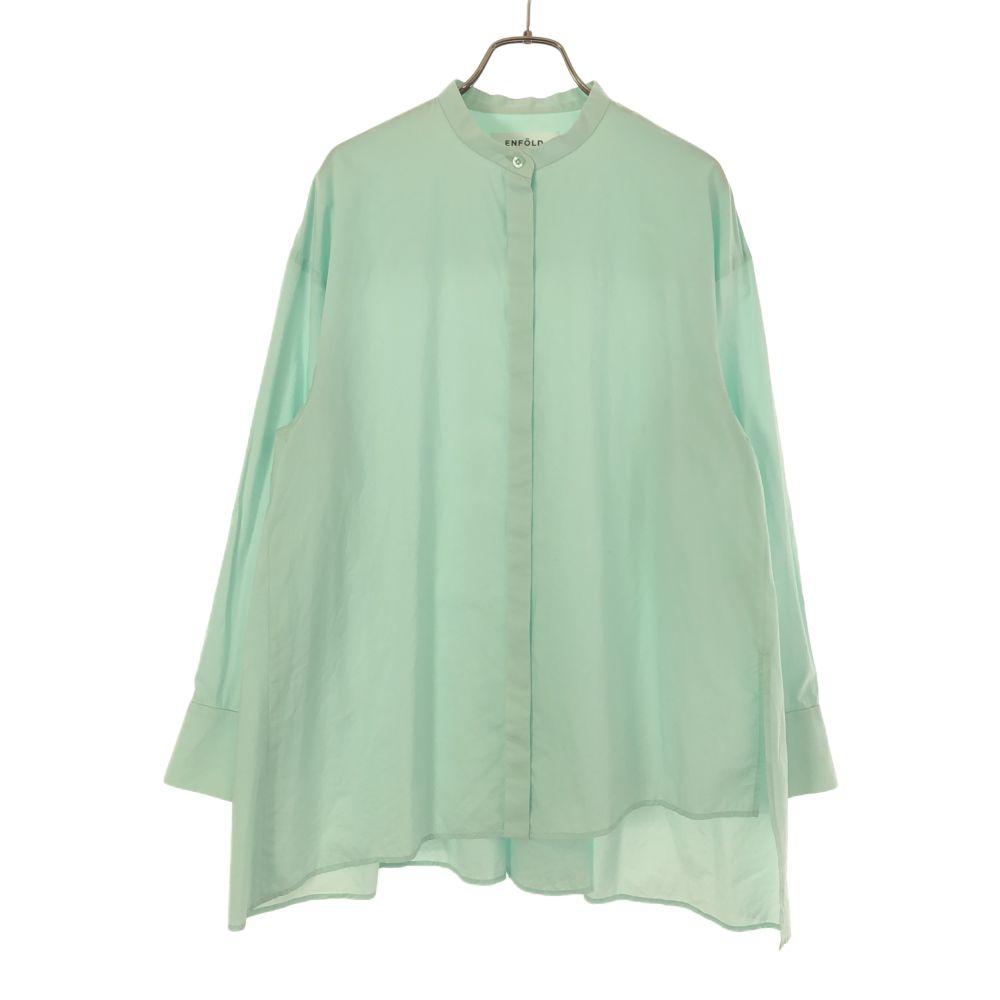 ENFOLD Made In Japan Long Sleeve Band Color Shirt 38 Green System Women Used