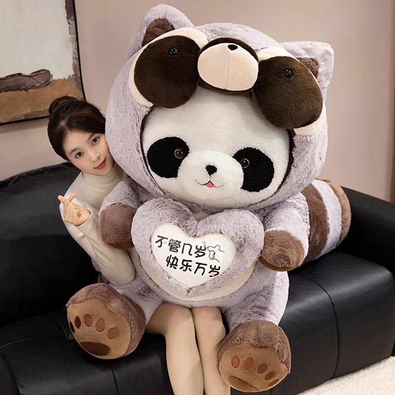 Giant Panda Plush Toy with Heart - Cute, Huggable Bear Doll, Large Pillow Gift