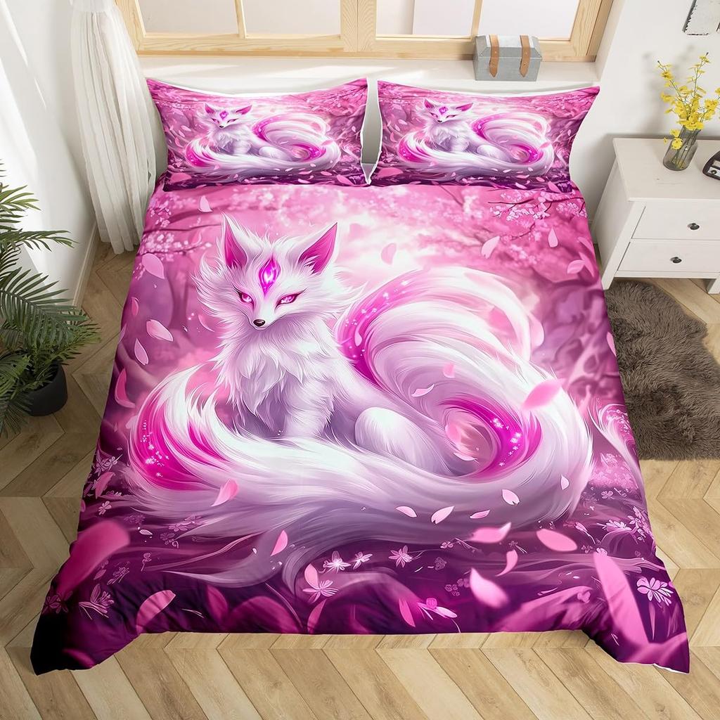 Feelyou Peacock Duvet Cover Twin Size Kids Peacock Feathers Design Floral Comforter Cover Set for Boys Girls Teens Animal Theme Bedding Set