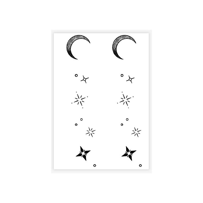 

Simple Small Fresh Small Picture Starry Sky Stars Moon Collarbone Finger Tattoo Sticker CX-2161