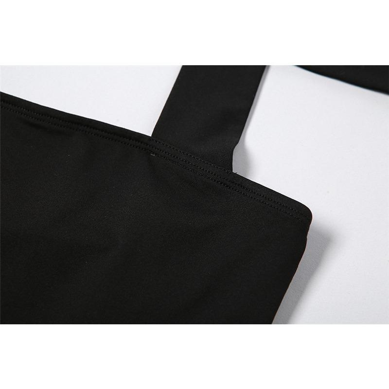 Damen Sommer Hängender Hals Sexy Eine Schulter Schlank Holz Ohrring Kleider