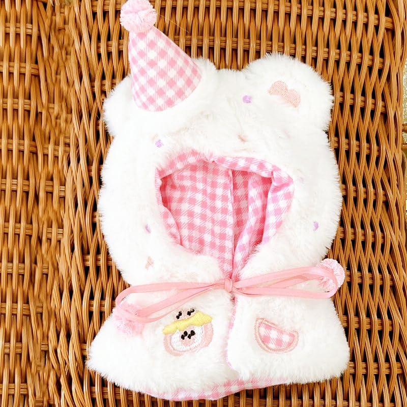Fluffy Bear Poncho for Plush Toys (10-15cm) Pink by g.triger. A must-have for plush toys.